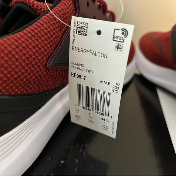 Adidas Men's Maroon Red Black Sneakers EnergyFalcon Running Shoes New 10.5 - Picture 8 of 14